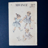 Advance 3410 Children's Dress Sewing Pattern - Size 1