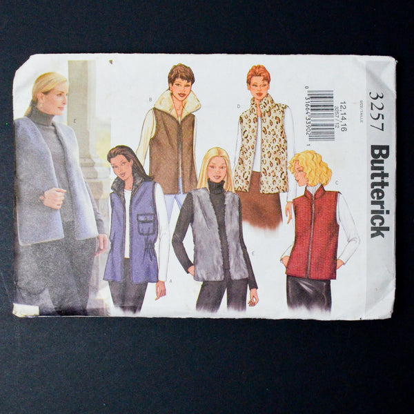 Butterick 3257 Vest Sewing Pattern - Size 12-16