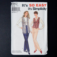 Simplicity 8662 Pants + Vest Sewing Pattern - Size A (8-18)