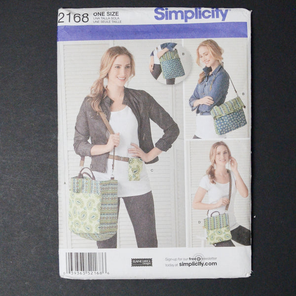 Simplicity 2168 Bag Sewing Pattern - One Size