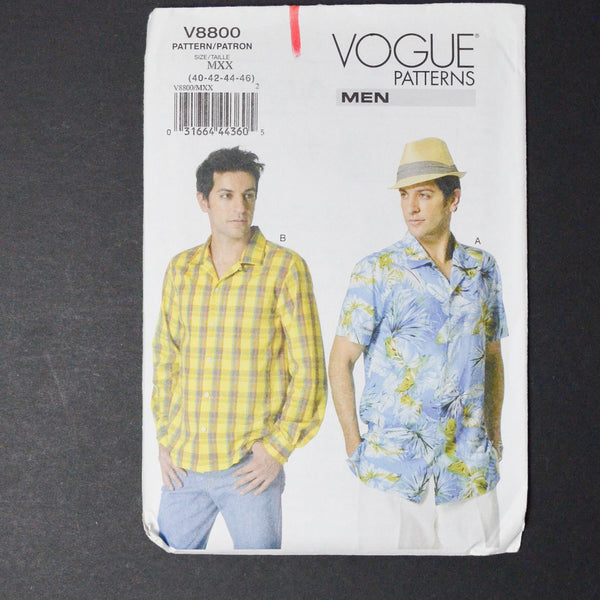 Vogue Patterns Men V8800 Shirt Sewing Pattern - Size MXX (40-48)