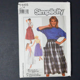 Simplicity 7665 Skirt + Top Sewing Pattern - Size 14