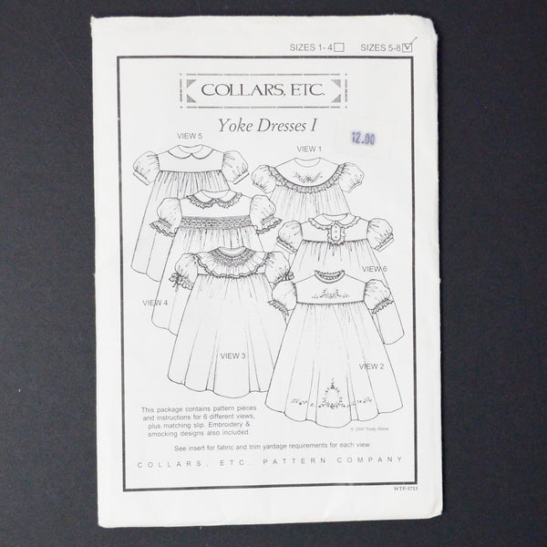 Collars, Etc Yoke Dresses I Sewing, Embroidery + Smocking Pattern - Sizes 5-8