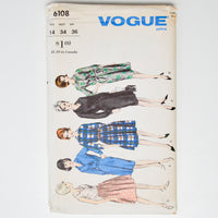 Vogue 6108 One Piece Dress Sewing Pattern - Size 14