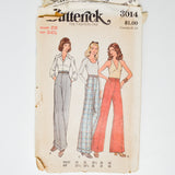 Butterick 3014 Pants Sewing Pattern - Waist 25", Hip 34 1/2"