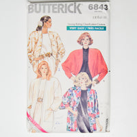Butterick 6843 Jacket + Coat Sewing Pattern - Sizes XS-M