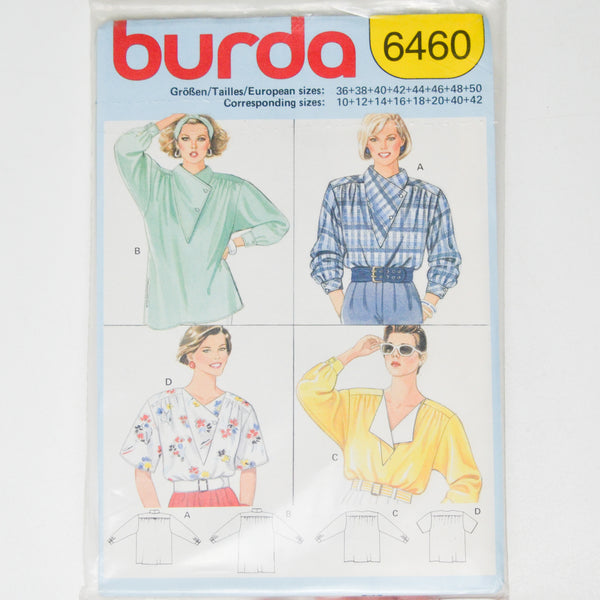 Burda 6460 Top Sewing Pattern - Sizes 10-42