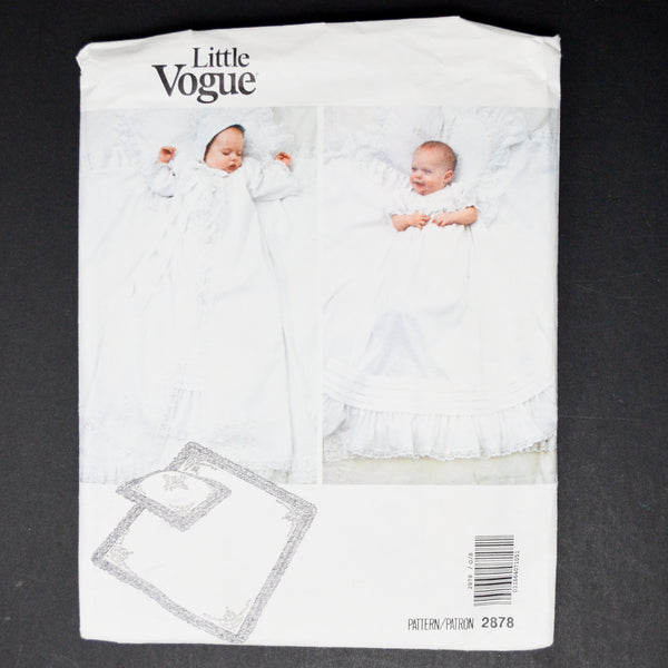 Little Vogue 2878 Infant's Dress, Coat, Bonnet, PIllow Sham + Blanket Sewing Pattern - One Size