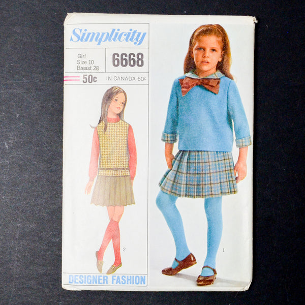 Simplicity 6668 Child's and Girls' Overblouse and Skirt Sewing Pattern - Size 10