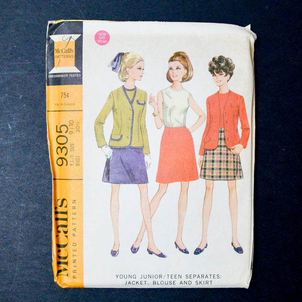 McCall's 9305 Young Junior/Teen Separates Sewing Pattern - Size 9/10