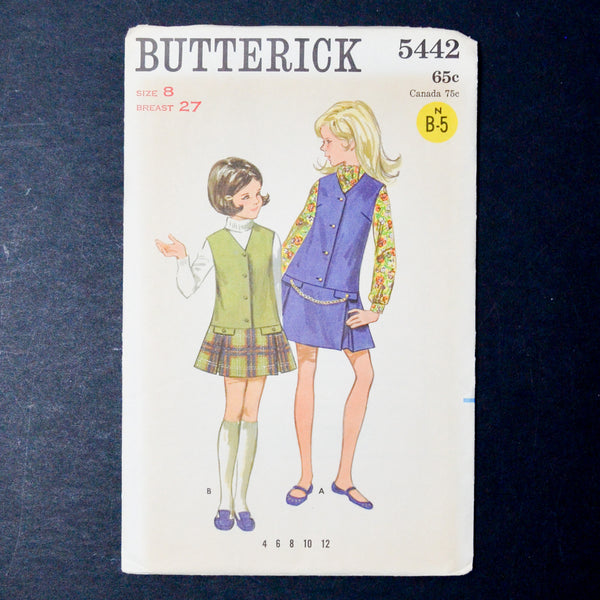 Butterick 5442 Children's + Girls Jumper Sewing Pattern - Size 8