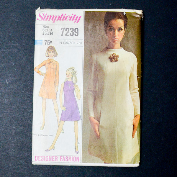 Simplicity 7239 Dress Sewing Pattern - Size 14
