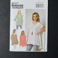 Butterick B6215 Misses' Top Sewing Pattern - Size Y (XS-M)