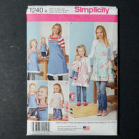 Simplicity 1240 Child's and Misses' Aprons and Aprons for 18" Doll Sewing Pattern - Size S-L