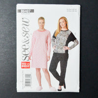 See + Sew B6407 Misses Top, Dress, + Pants Sewing Pattern - (XS-XL)