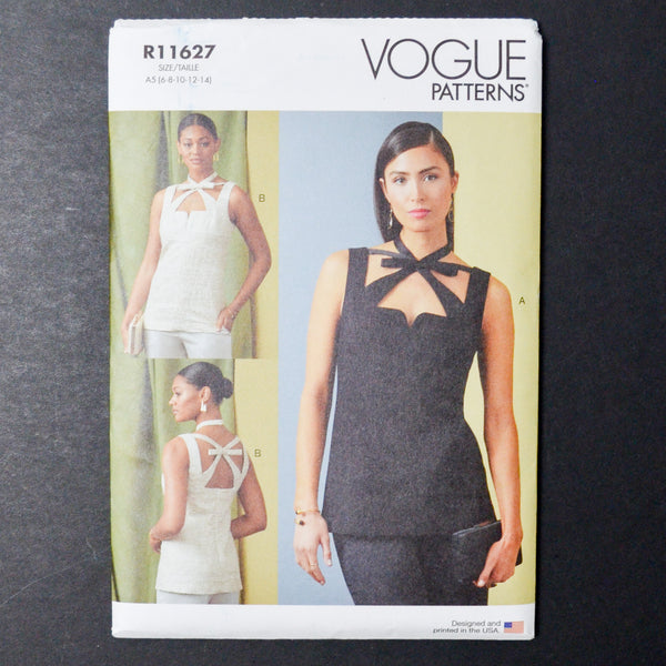 Vogue R11627 Misses Sleeveless Top Sewing Pattern - Size A5 (6-14)