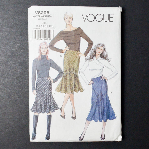 Vogue V8296 Misses Skirt Sewing Pattern - Size EE (14-20)