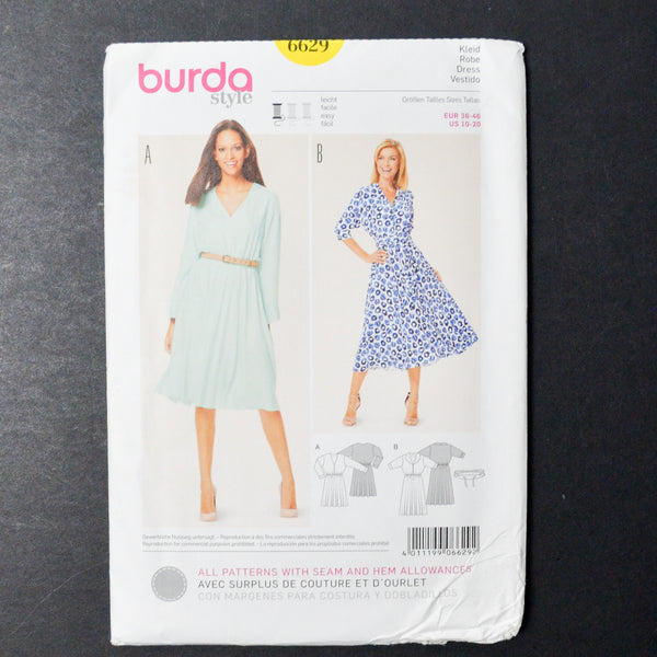 Burda Style 6629 Dress Sewing Pattern - (10-20)