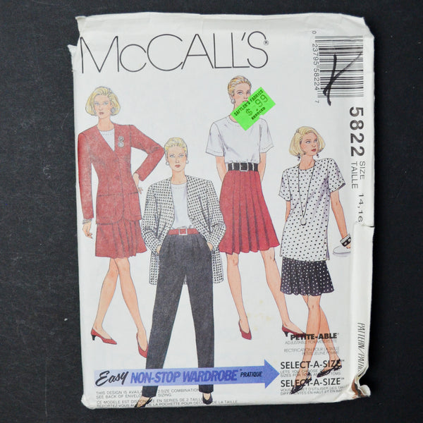 McCall's 5822 Jacket, Pants, Top + Skirt Sewing Pattern - (14-16)