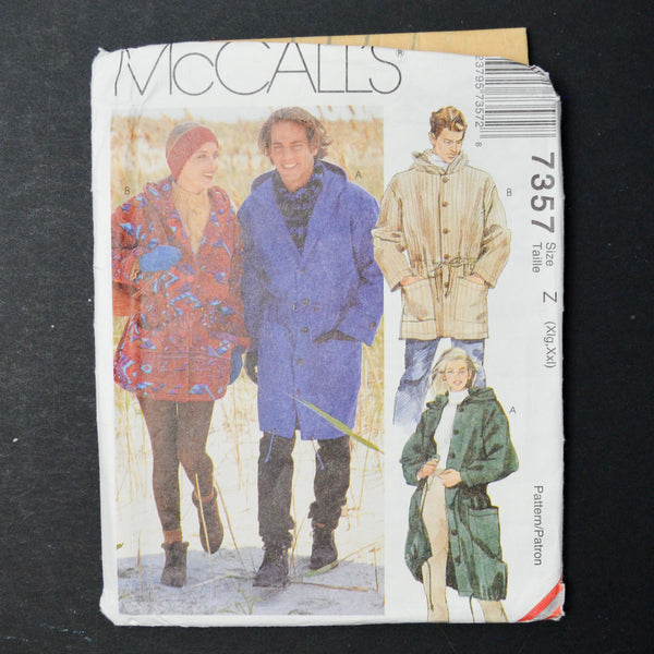 McCall's 7357 Unisex Jacket Sewing Pattern - Size Z (XL-XXL)