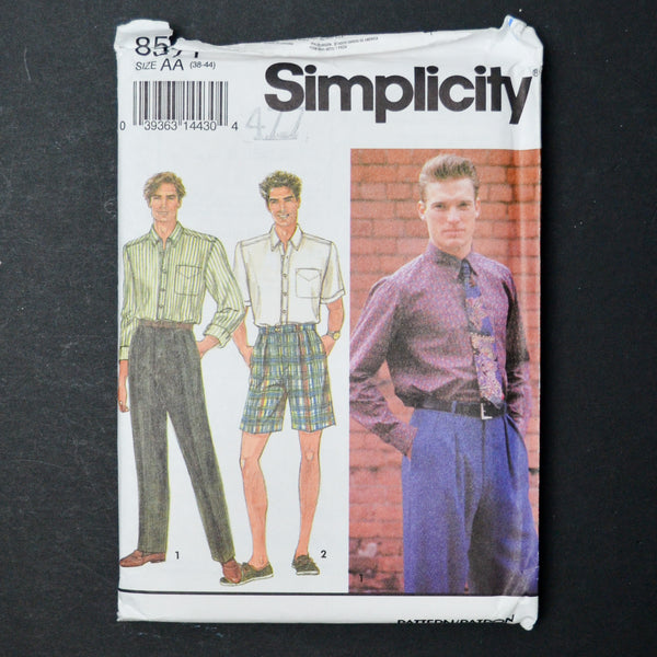 Simplicity 8571 Men's Shirt + Pants Sewing Pattern - Size AA (36-44)