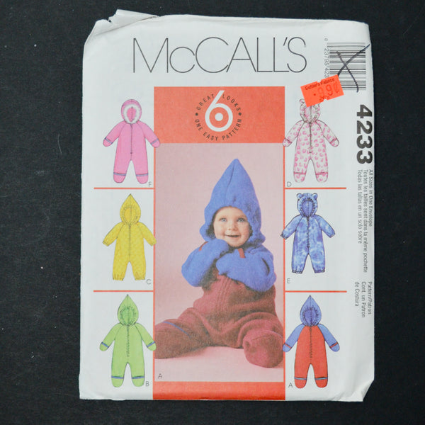 McCall's 4233 Infant Bunting Sewing Pattern - All Sizes