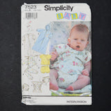 Simplicity 7523 Baby Clothing Sewing Pattern - Size A (NB-12M)