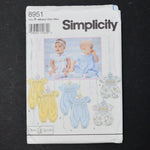 Simplicity 8951 Baby Onesie Sewing Pattern - Size A (NB-18M)