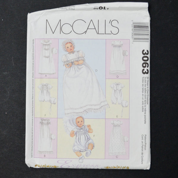 McCall's 3063 Infant Clothing Sewing Pattern