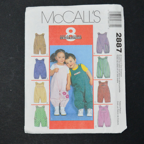 McCall's 2887 Infants' Jumpsuit with Snap Crotch Sewing Pattern - All Sizes