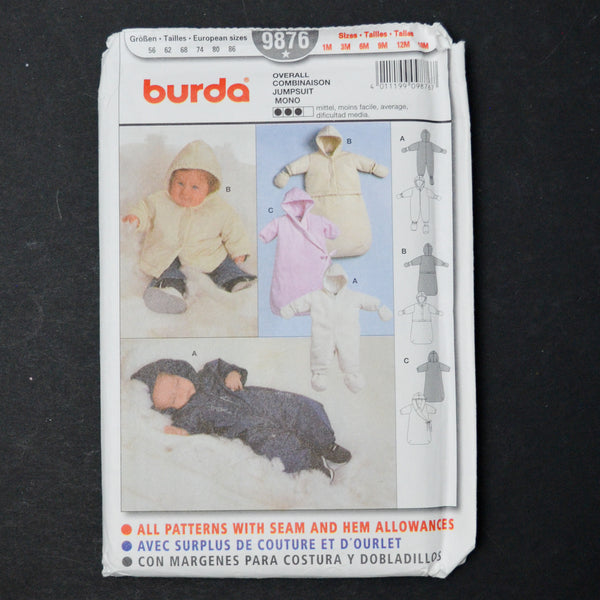 Burda 9876 Overall Sewing Pattern - 1M-18M