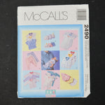 McCall's 2490 Preemie/Infants' Layette Sewing Pattern - All Sizes