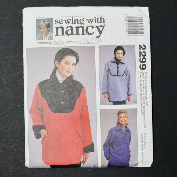 McCall's Sewing with Nancy 2299 Pullover Tops Sewing Patterns - All Sizes