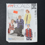 McCall's 7873 Shirt Jacket + Lined Vest Sewing Pattern - Size Z (L-XL)