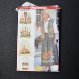 Butterick 4966 Appliqued Hollyhocks & Hares Outfit - Sizes S-L