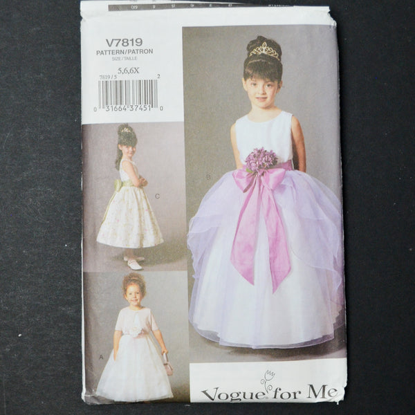 Vogue for Me V7819 Child's Jacket + Dress Sewing Pattern - Sizes 5, 6, 6X