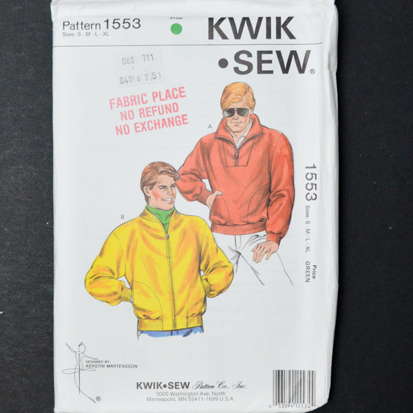 Kwik Sew Pattern 1553 Jacket Sewing Pattern - Sizes S-XL