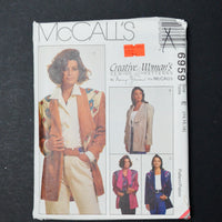 McCall's 6959 Unlined Jacket Sewing Pattern - Size E (14-18)