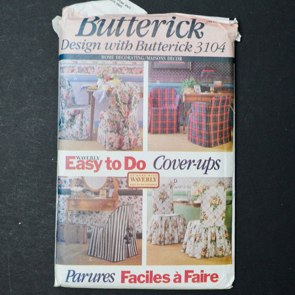 Butterick 3104 Chair Covers Sewing Pattern