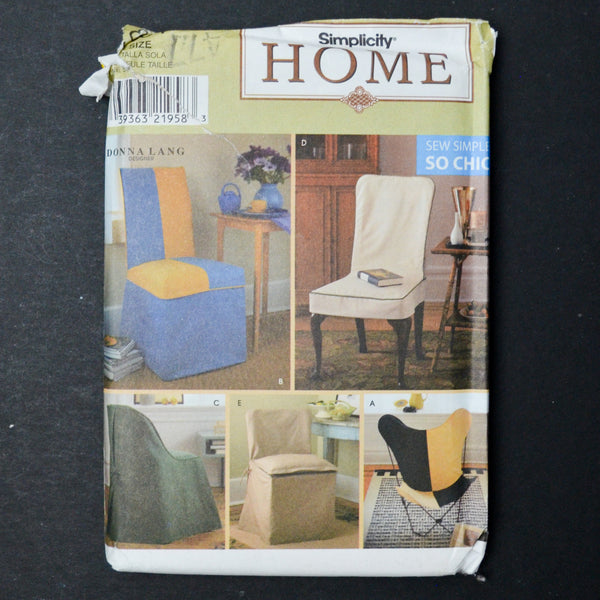 Simplicity Home 8261 Chair Covers Sewing Pattern