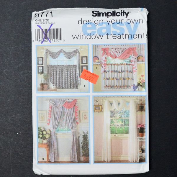 Simplicity 8771 Design Your Own Window Treatments Sewing Pattern