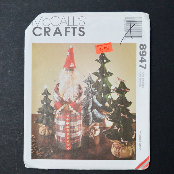 McCall's Crafts 8947 Tall Slim Santa + Trees Sewing Pattern