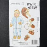 Kwik Sew 3205 Baby + Toddler Hat, Mittens + Slippers Sewing Pattern - (S-XL)