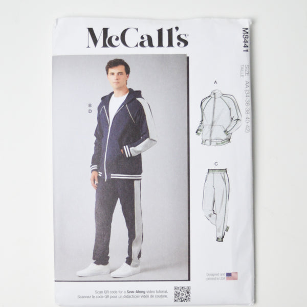 McCall's M8441 Men's Jacket + Pants Sewing Pattern - Size AA (34-42)