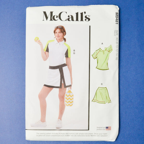 McCall's M8481 Misses' Knit Tops + Skorts Sewing Pattern - Size K5 (8-16)