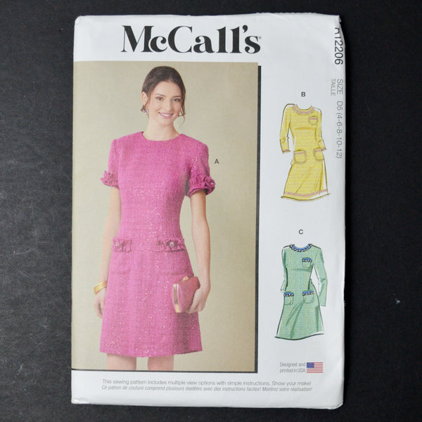 McCall's R12206 Misses' Dress with Sleeve Variations Sewing Pattern - Size D5 (4-12)