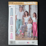 Simplicity 8179 Child's, Teens' and Adults' Pants Sewing Pattern - Size A (XS-L/XS-XL)