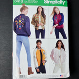 Simplicity 8418 Misses' Lined Bomber Jacket Sewing Pattern - Size D5 (4-12) Size D5 (4-12)