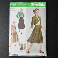 Simplicity 8462 Misses' Vintage Blouse, Skirt and Lined Bolero Sewing Pattern Size H5 (6-14)