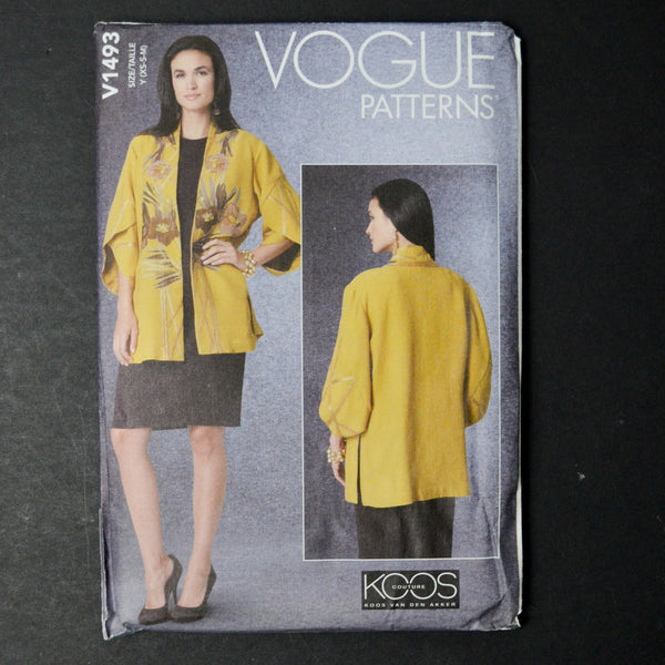 Vogue V1493 Misses' Jacket Sewing Pattern - Size Y (XS-M)
